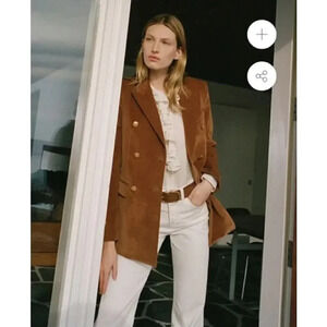 Nili Lotan Francine Velvet Jacket Caramel Size 8